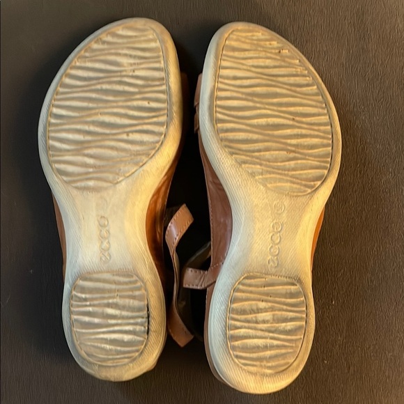 Ecco Flash Leather T-Strap Flat Sandals Women's 5.5 Euro 36 - Picture 7 of 7